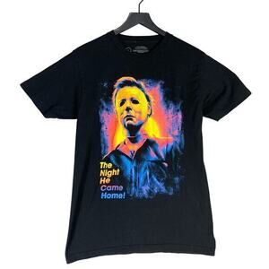 Michael Myers Men’s M Black Psychedelic Horror‎ T-Shirt Halloween Movie Tee